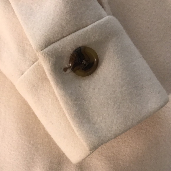 Banana Republic Cream Ivory Wool Double Breasted Women's Coat Size L - Picture 8 of 16